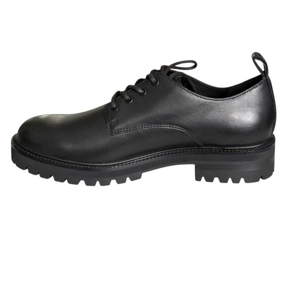 Versace 1014646 Men's Black 100% Leather Small Gold Logo Medusa Derby Shoes - Picture 3 of 10